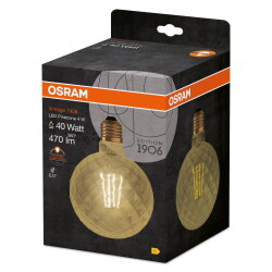 Osram LED Lampe ersetzt 40W E27 Globe - G125 in Gold 4W...