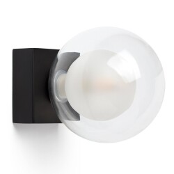 Wall and ceiling lamp Perla in black e27 ip44