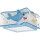 Kinderzimmer Deckenleuchte Baby Shark in Mehrfarbig und Weiß E27 2-flammig