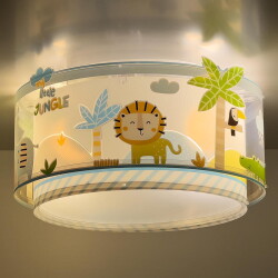 Childrens room ceiling lamp Little Jungle in multicolor...