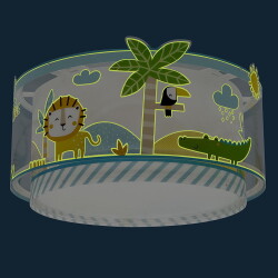 Childrens room ceiling lamp Little Jungle in multicolor...