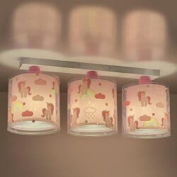 Childrens room ceiling light Unicorns in pink e27