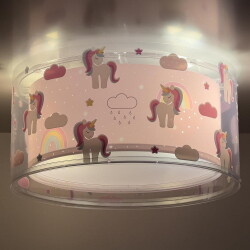 Kinderzimmer Deckenleuchte Unicorns in Rosa E27