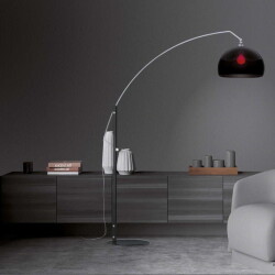 Floor lamp Doro in black matte and silver e27