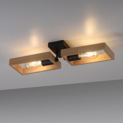 Wall and ceiling lamp Frame in black and natural light...
