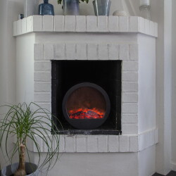 LED Lichtobjekt Fireplace in Schwarz 0,18W 360x350mm