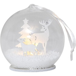 LED Weihnachtskugel Fauna in Transparent 0,06W