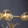 Pendelleuchte Pluto in Gold-transparent und Gold E14 6-flammig