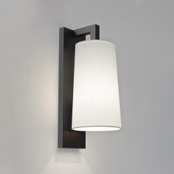 Wall lamp Lago in black matte and white e27 ip44