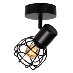 Wall and ceiling lamp Filox in black e27