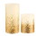 LED Wachskerze Golden Glitter in Elfenbein und Gold 2x 0,2W 4lm