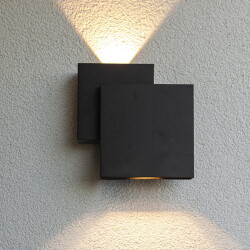 LED Wandleuchte Rialto in Schwarz 2x 9W 700lm IP44