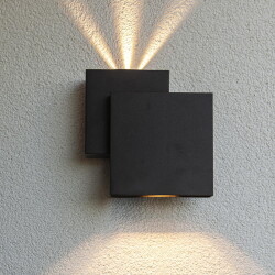 LED Wandleuchte Rialto in Schwarz 2x 9W 700lm IP44