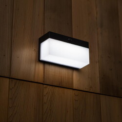 Smart led solar wall light Fran in black matte 9.7w 800lm...
