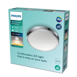 Philips LED Deckenleuchte Doris in Chrom 17W 1500lm 2700K...