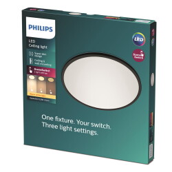 Philips LED Deckenleuchte Cl550 in Schwarz 15W 1300lm