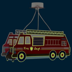 Pendelleuchte Fire Truck in Rot und Weiß E27 3-flammig
