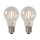 LED Leuchtmittel E27 Birne - A60 in Transparent 5W 600lm 2er-Pack