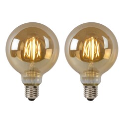 LED Leuchtmittel E27 Globe - G95 in Amber 5W 600lm 2er-Pack