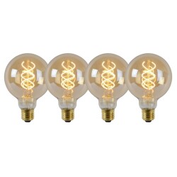 LED Leuchtmittel E27 Globe - G95 in Amber 5W 380lm 4er-Pack