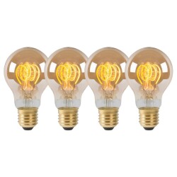 LED Leuchtmittel E27 Birne - A60 in Amber 5W 380lm 4er-Pack