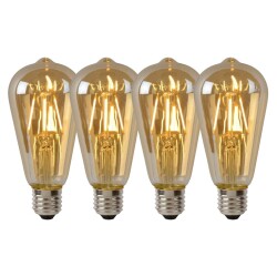LED Leuchtmittel E27 ST64 in Amber 5W 600lm 4er-Pack