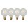 LED Leuchtmittel E27 - Globe G95 in Transparent 4,9W 460lm 2700K 4er-Pack