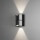 LED Wandleuchte Vidar in Silber und Schwarz 2x 5W 1000lm IP44