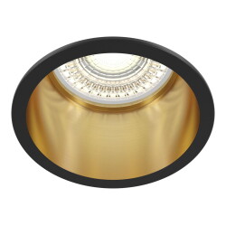Deckeneinbaustrahler Reif in Schwarz und Gold GU10 54mm