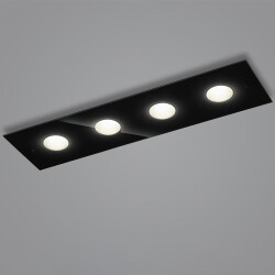 LED Deckenleuchte Nomi in Schwarz 4x 6W 1910lm 210x750mm