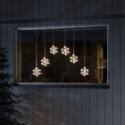 LED Lichterkette Schneeflocke in Transparent 48x 0,02W...