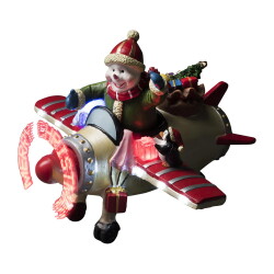 LED Figur Weihnachtsmann im Flieger RGB in Mehrfarbig 8x...