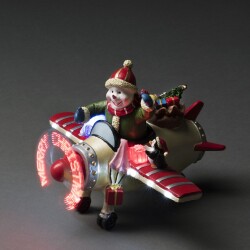 LED Figur Weihnachtsmann im Flieger RGB in Mehrfarbig 8x...