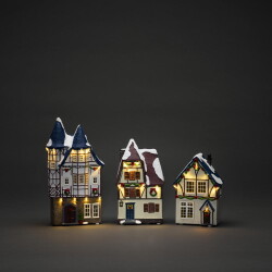 LED Häuser 3er-Set in Mehrfarbig 23x 0,06W 46lm