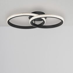 LED Deckenleuchte Nager in Schwarz-matt 2x 14W 1680lm