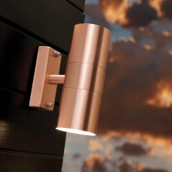 Outdoor wall light Tin up- and down copper 2xGu10