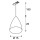 TONGA IV pendulum lamp with ceramic shade and 1-phase adapter, silver grey