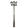 Candelabra a-92271, 3-flame, brown brass, cast aluminium, cathedral glass, e27, ip44, 2200mm