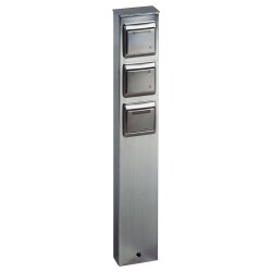 Socket outlet column a-92917, stainless steel, 3-fold,...